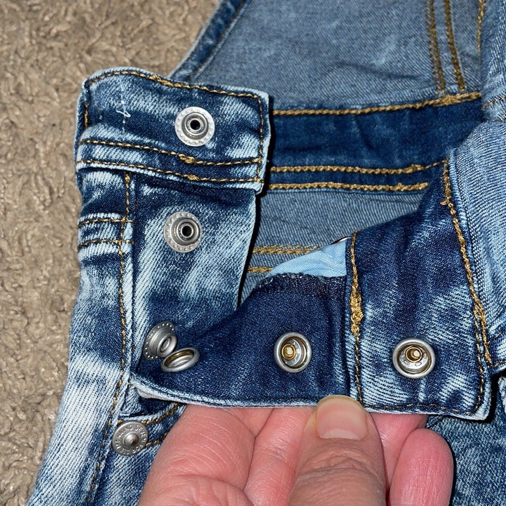7 for all mankind baby acid wash overall shorts - Picture 9 of 9